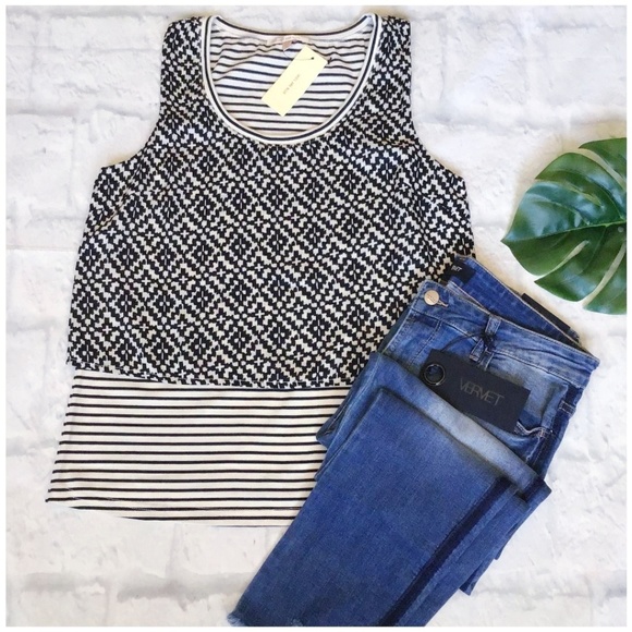 LAST 1❗️🎀 HP 🎀 Skies Are Blue Anthro Boho Chic Mixed Top - Picture 5 of 8